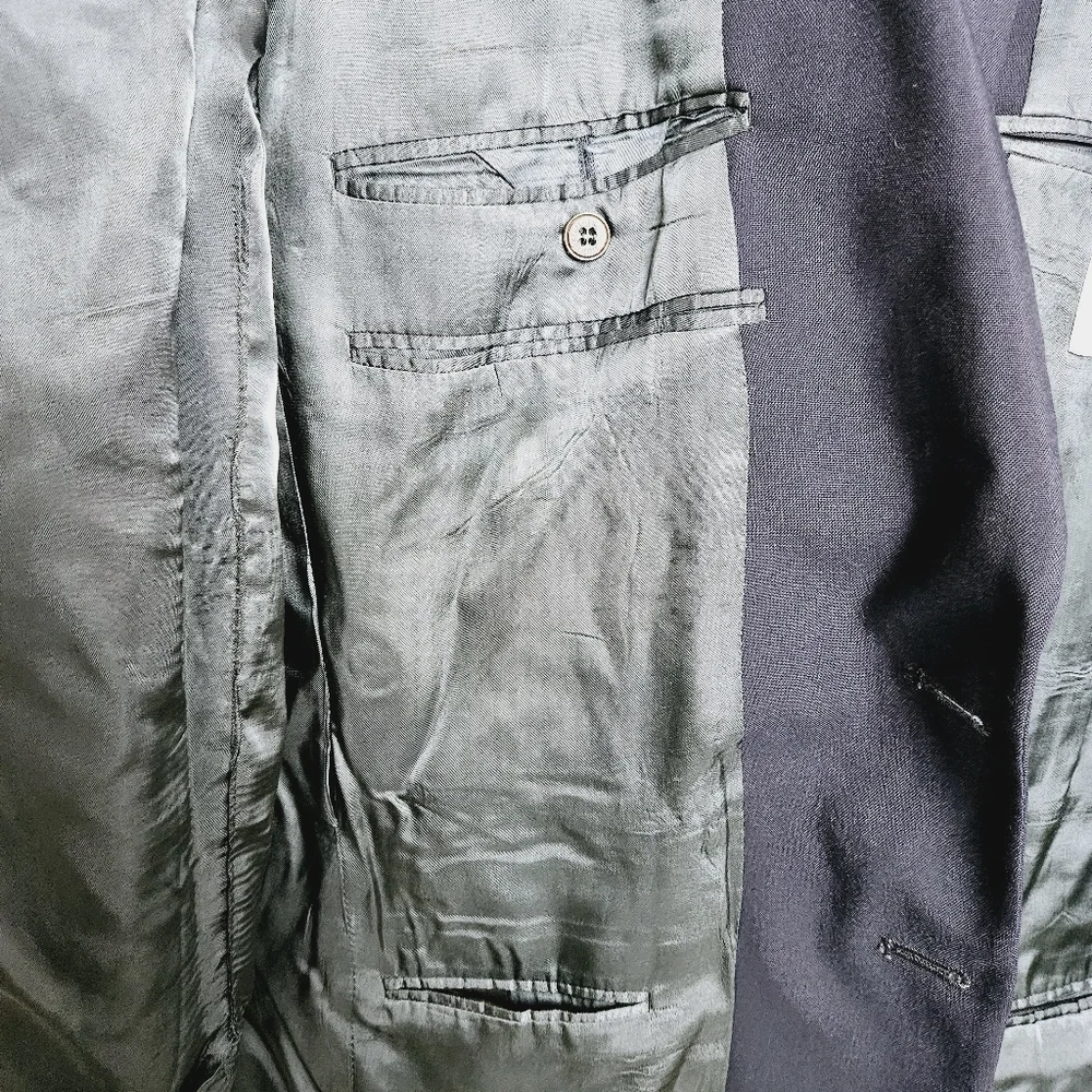 TravelSmith Men's Navy Blue Wool Blend Blazer Size 42L - Picture 14 of 16